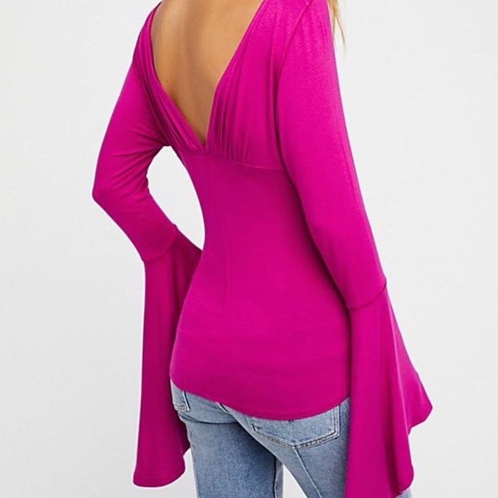 FREE PEOPLE “WHAT A BABE TOP” PINK Size S  - Picture 7 of 8